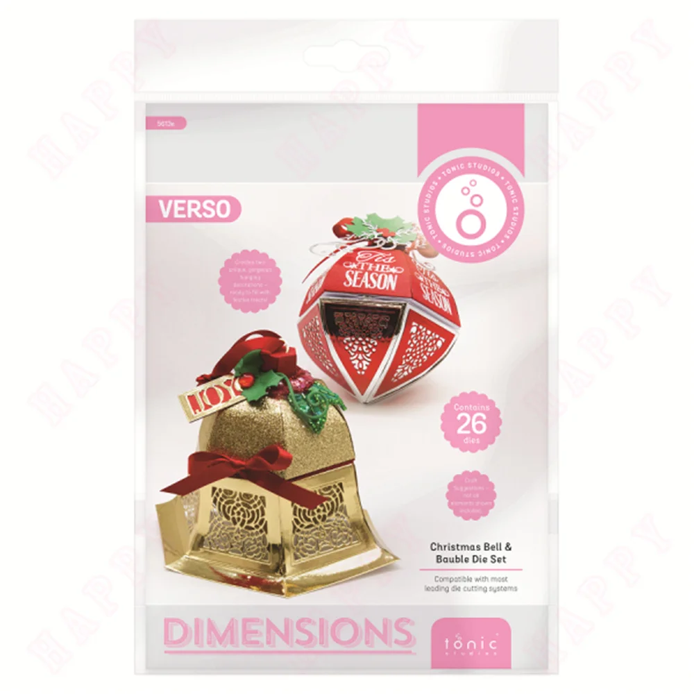 

Christmas Bell & Bauble Die Set Box Embossed Metal Cutting Dies Sets DIY Craft Making, Greeting Card, Scrapbooking Decoration