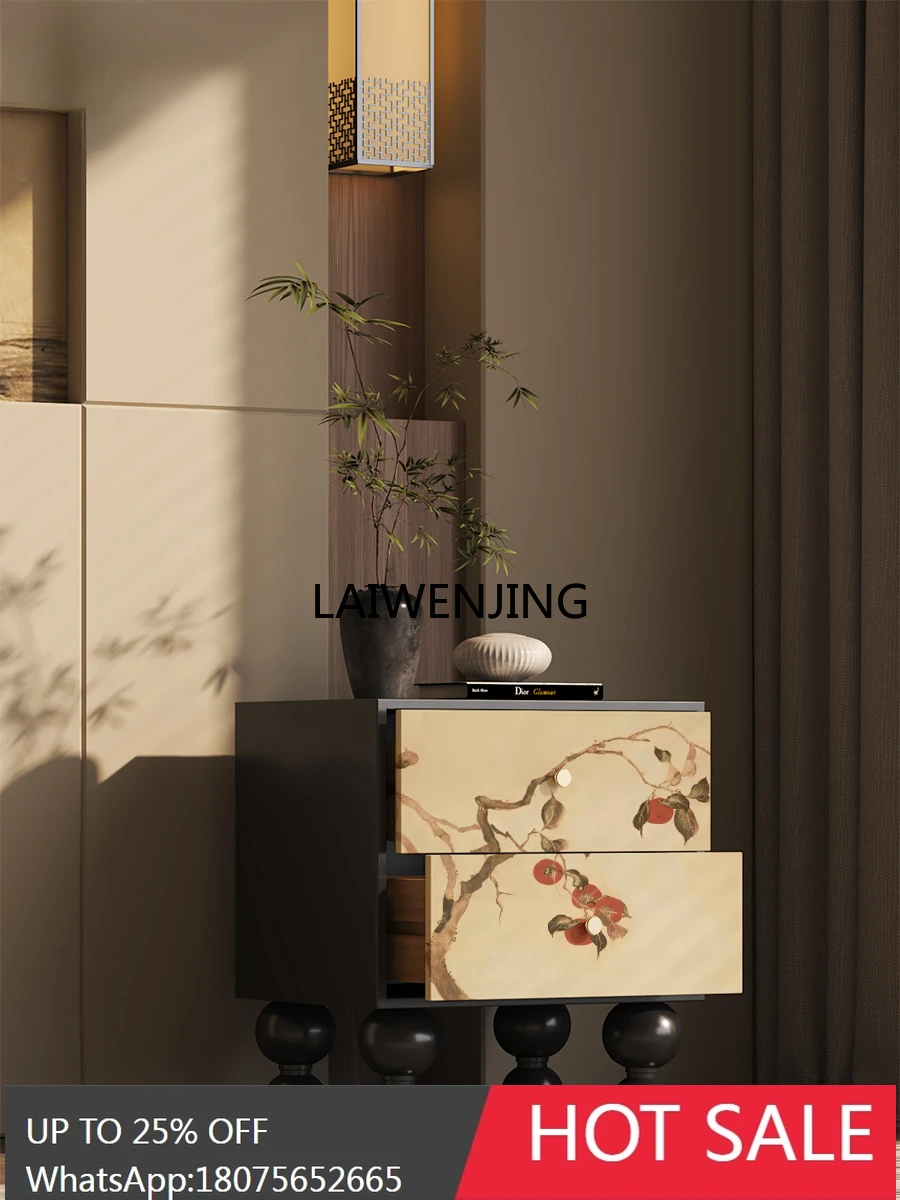 LYN retro national style new Chinese bedside table B & B storage bedside bucket locker