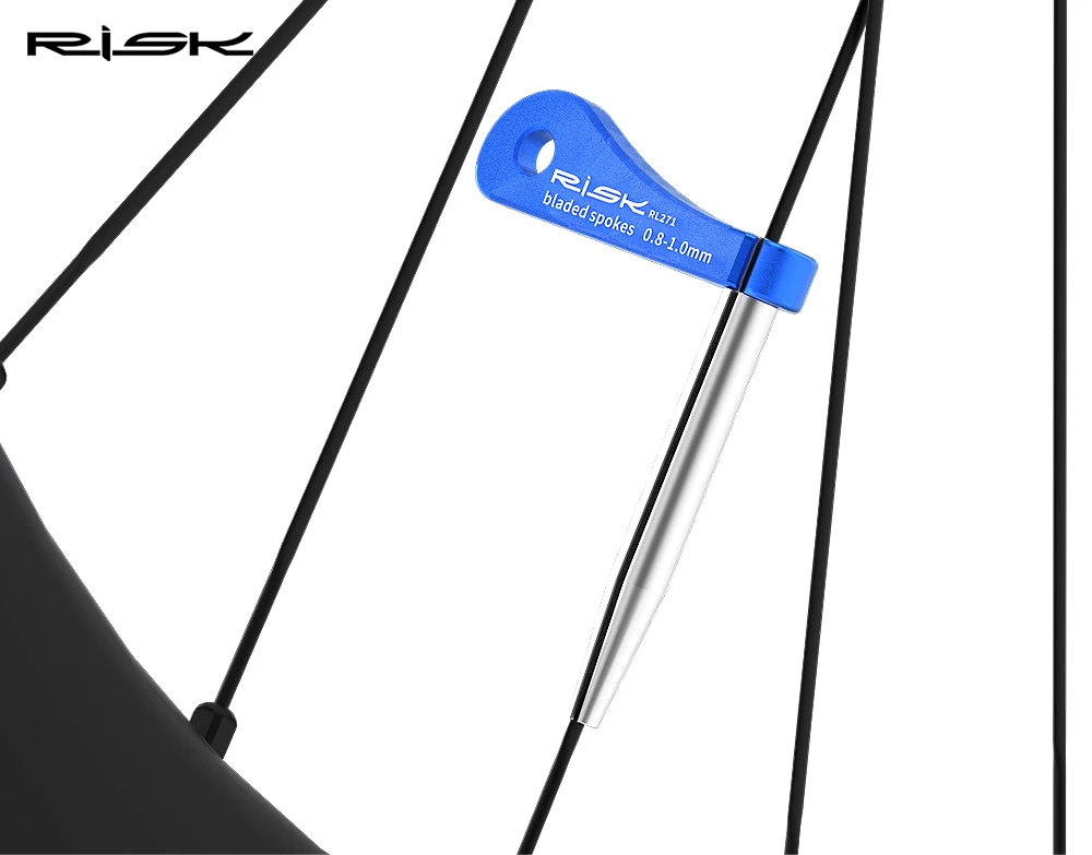 RISK Rennrad-Speichenschlüssel mit Klingen, Befestigungswerkzeughalter, Seers, Fahrrad-Flachspeichen, Felgen-Einstellwerkzeug für 0,8 mm bis 1,3 mm Speichen – Detail 7