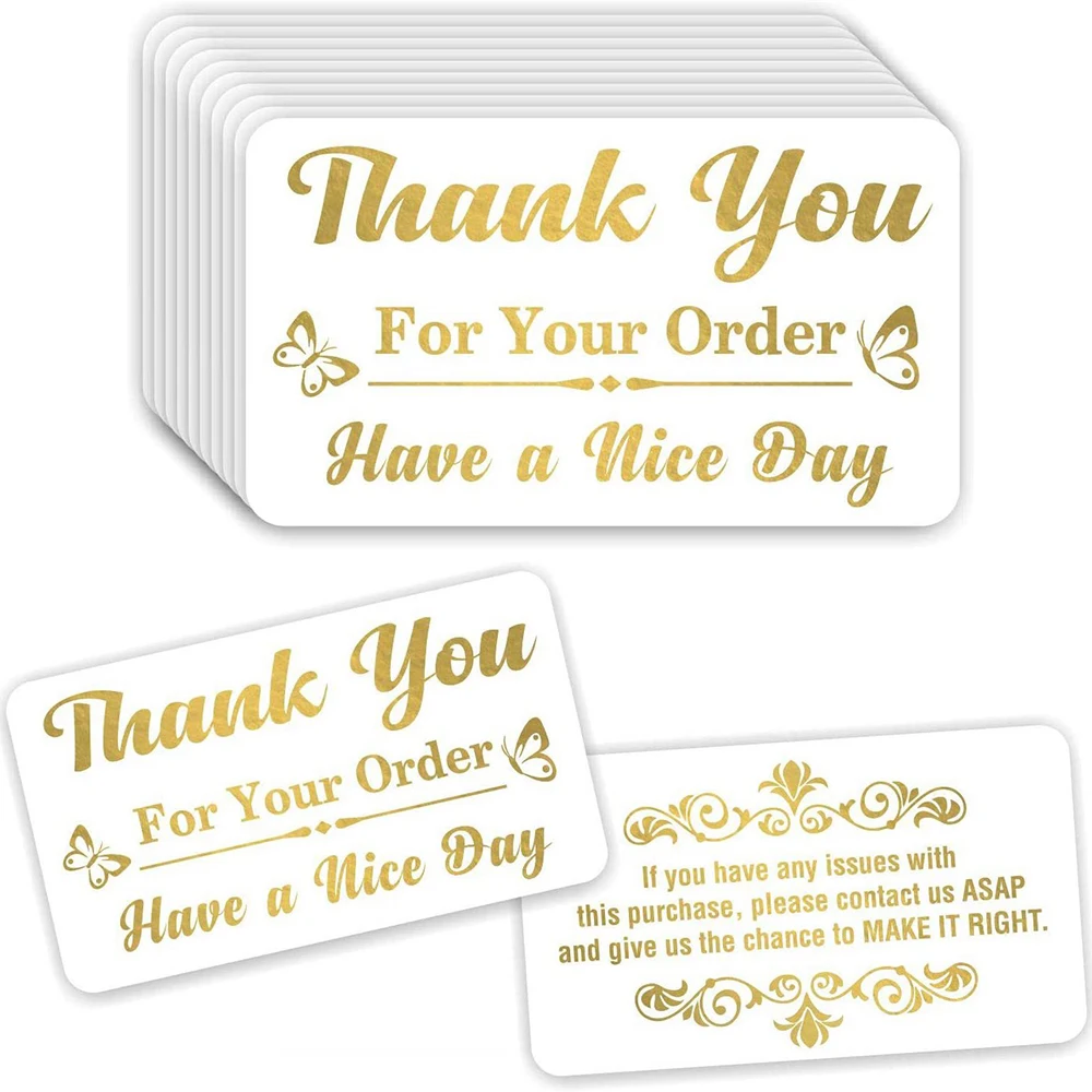 10-30pcs Mini Thank You Card Gold Stamping Simple Fashion Design Scrapbooking Party Invitation DIY Decor Gift Party Card