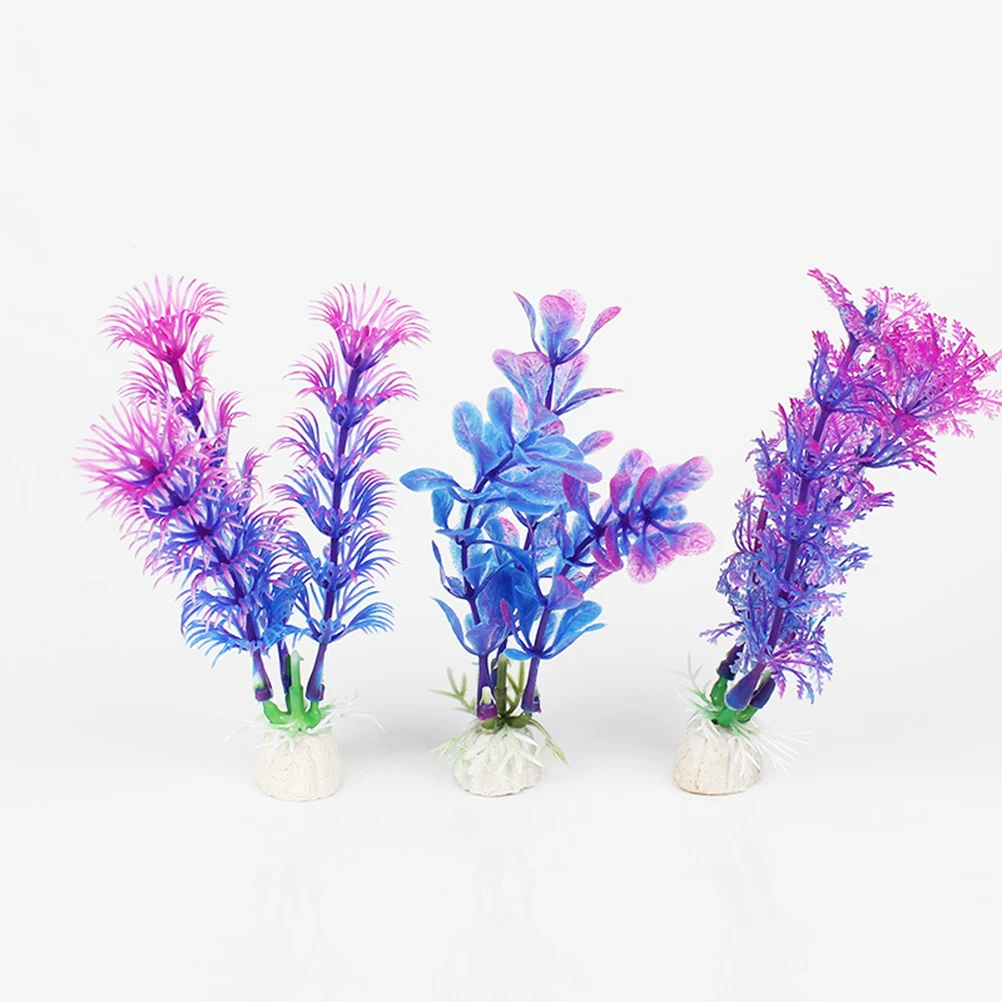

16pcs Aquarium Artificial Plant Water Grass Decoration Realistic Natural Fish Tank nament Easy Clean Safe Fresh Salt Water