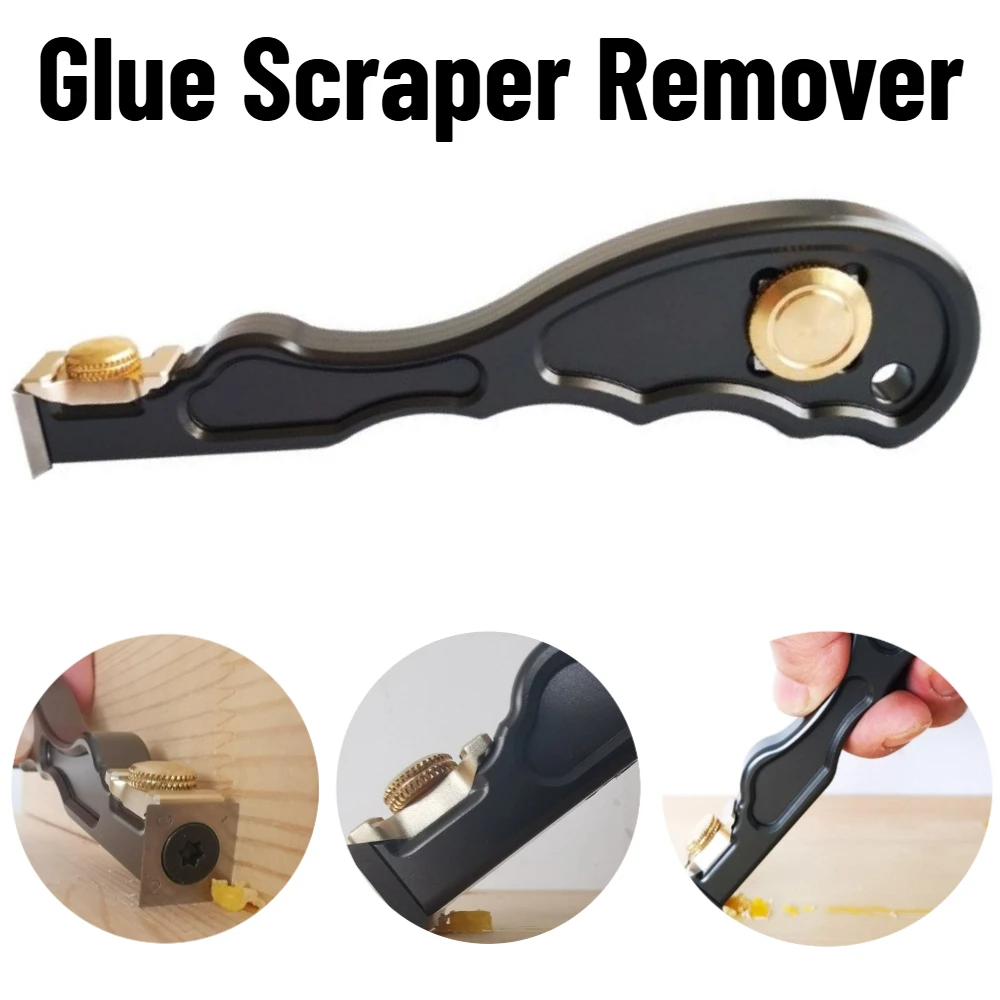 

2 in 1 Glue Scraper Remover Mini Wood Carbide Scraper Aluminum Alloy Handle Woodworking Tool