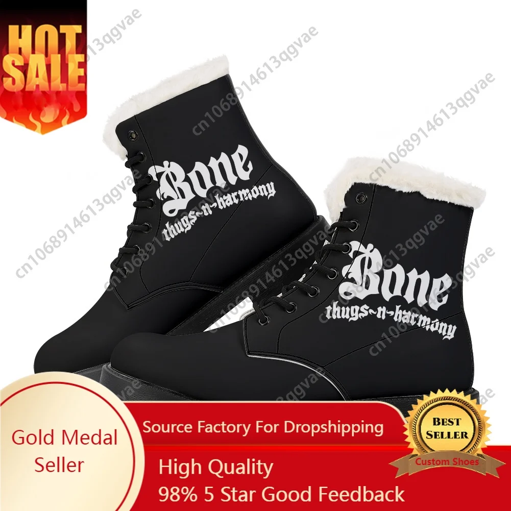 

Bone Band Thugs Music N Rap Harmony Plush Boots Mens Womens Teenager Shoes Casual Boot Light High Quality Couple Customize Shoe