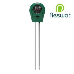 Reswat Analogico 3-in-1 Strumenti Professionali Rilevatore di Suolo PH Umidità Luce Solare Tester Kit Sensore Adatto per Giardini Agriturazioni