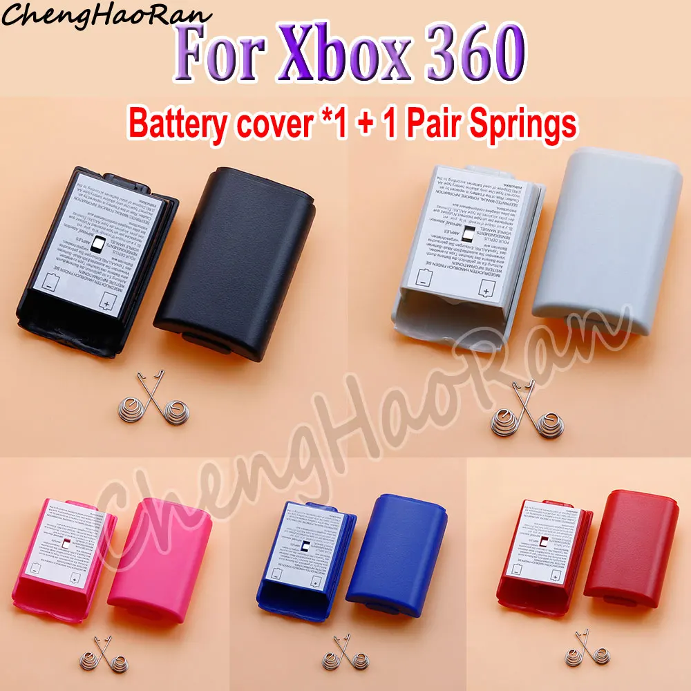 2 Set Battery Back Cover For Xbox 360 Controller Wireless Controller Battery Cover Battery Spring  Replacement Repair Accessorie