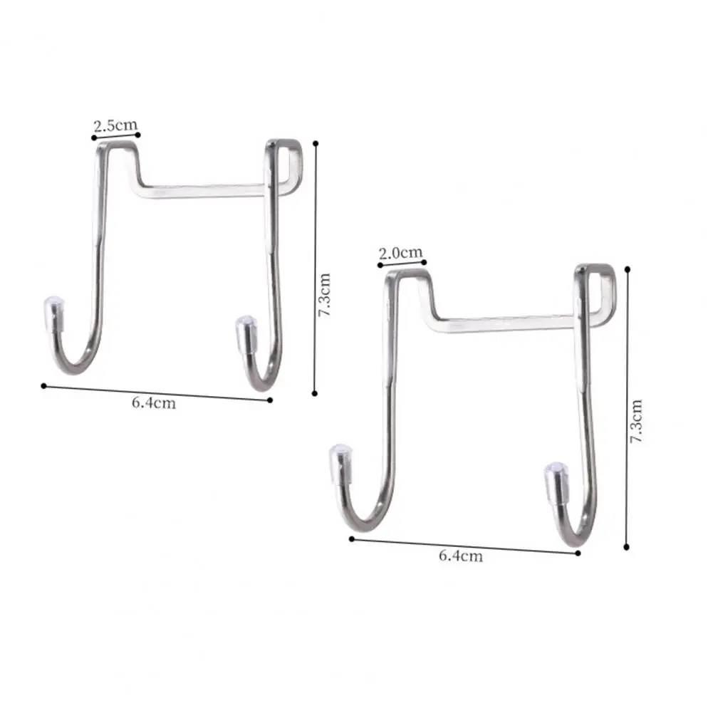 Stainless Steel Door Hook Double Groove Design Hook Stainless Steel Double S-shape Hook for Kitchen Bathroom Cabinet Door Back