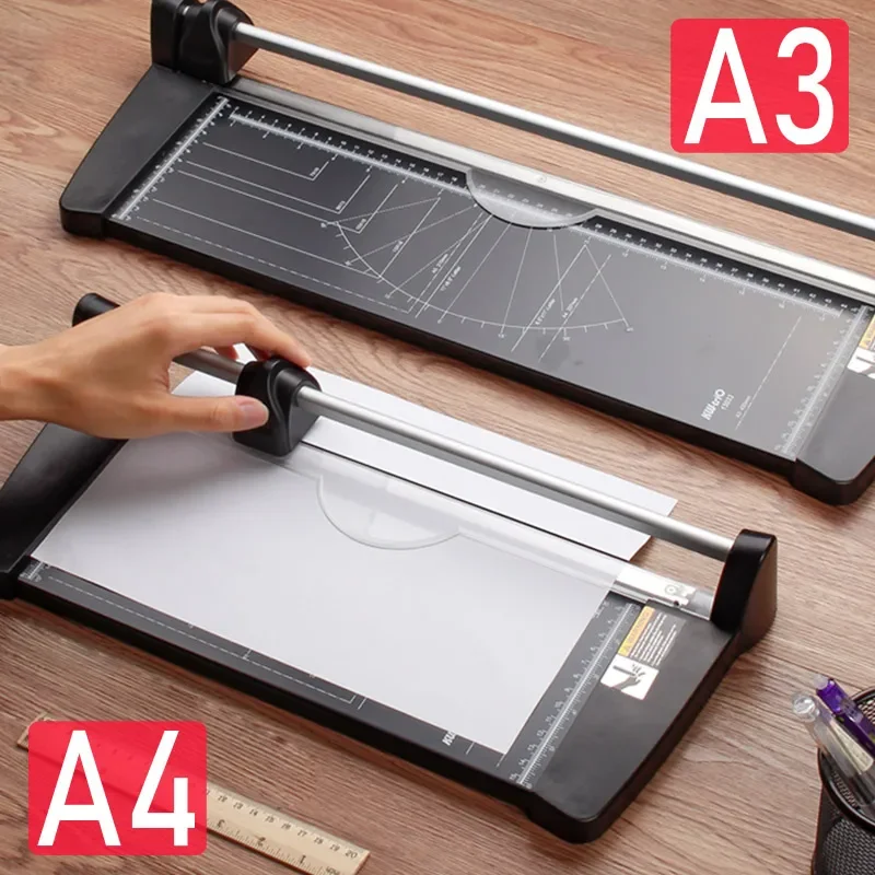 KW-trio Portable Alloy a4 a3 Precision Paper Cutter Photo Scrapbook Trimmers Cut Tools Cutting Mat Board Home Office Supplie