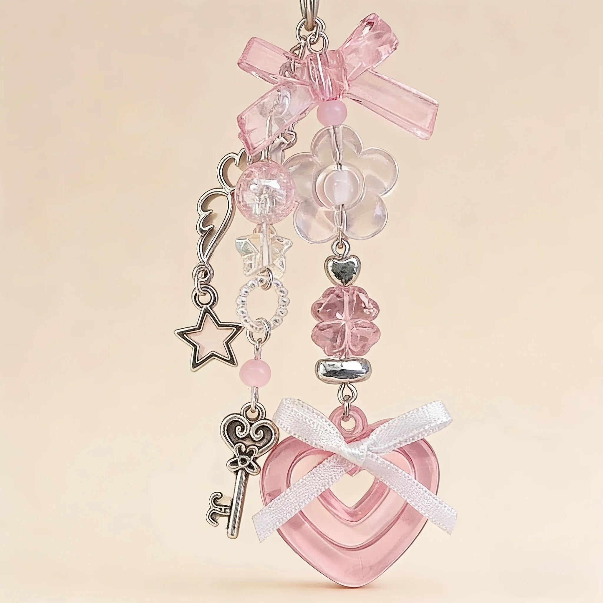 1 Piece Y2K Style Girly Pink Heart Phone Charm, Bag Accessory, Door Handle Decoration, Sweet and Compact Multi-Functional Charm, Suitable as a Gift for Partners, Friends, or Classmates