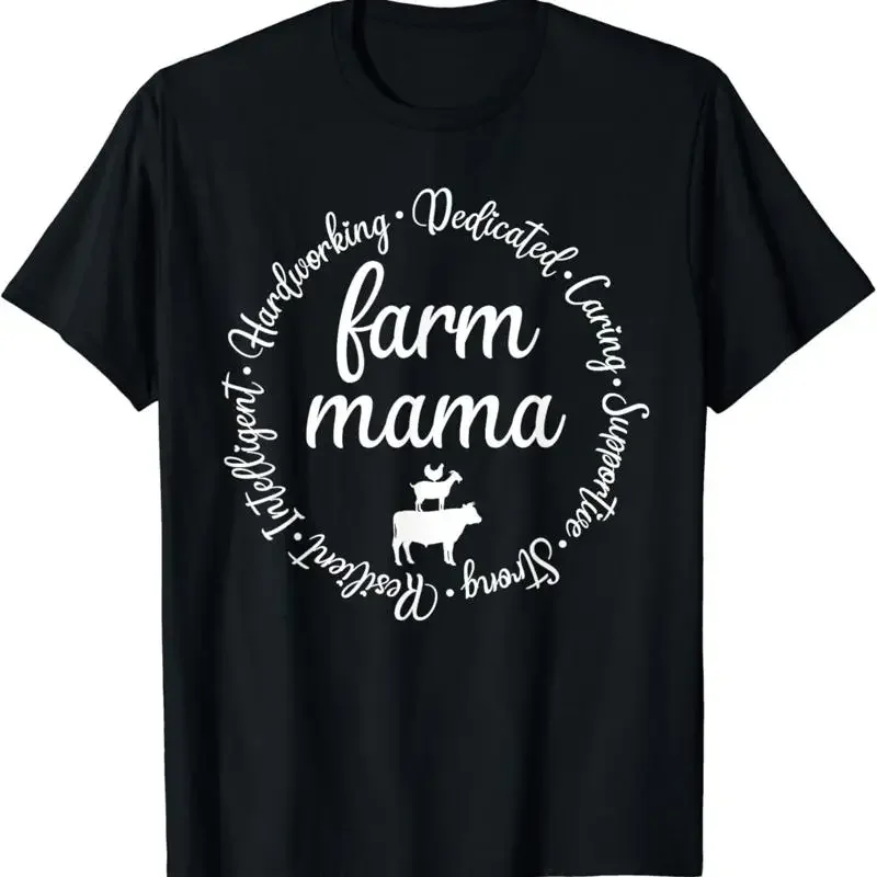Farm Mama Hardworking Dedicated Goat Chicken Pig Cow Sheep T Shirt
