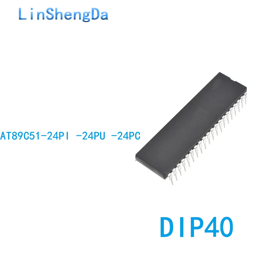 10PCS AT89C51-24PI -24PU -24PC inline DIP40 microcontroller IC