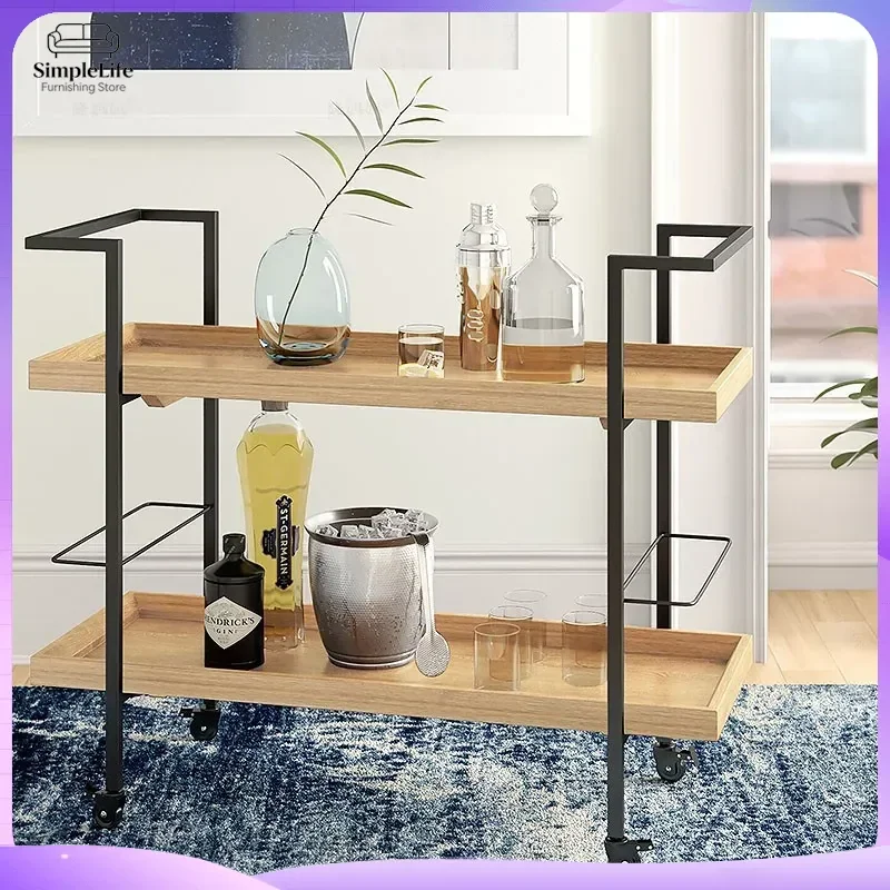 Heavy Duty Kitchen Cart with Storage Shelves and Wheels Rolling Trolley for Cooking Hot Pot Restaurant Home Bar Dining Room