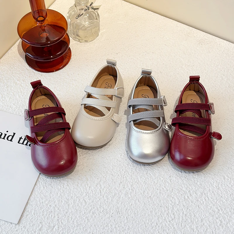 

Кожаная обувь для девочек в стиле ретро, детское платье, школьная обувь принцессы, детские однотонные студенческие сандалии, модные одинарные туфли