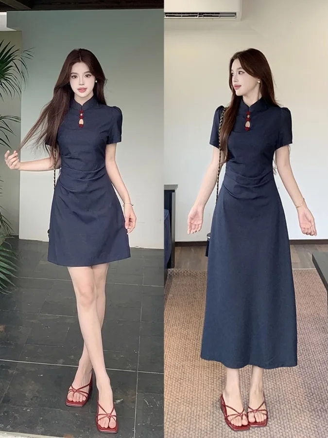 

New 2026 plus Size Summer Chinese Style Improved Version High End National Trend Long Dress for Plump Women