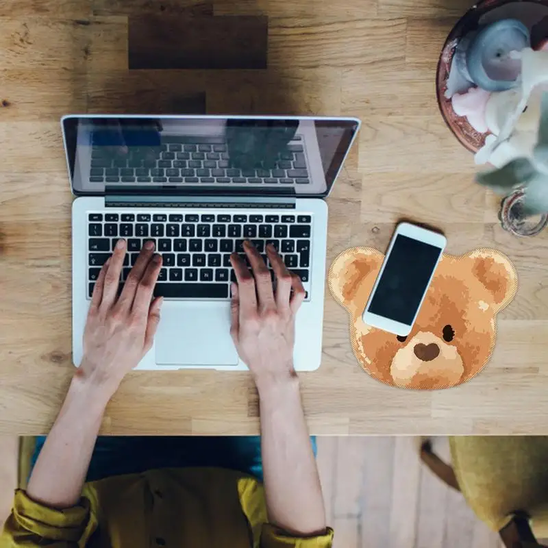 Cute Cartoon Bear Mouse Pad Non Slip Bears Pattern Mouse Pad Multifuncational And Comfortable Use For Student Office Desk