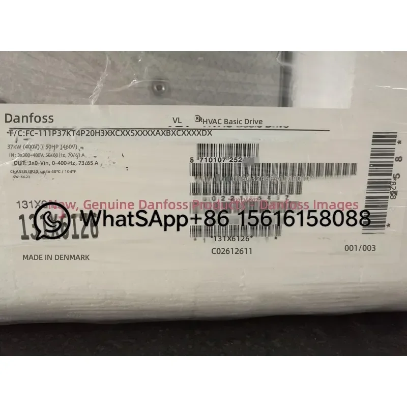 Original Danfoss FC-111P37KT4P20H3XXCXXXSXXXXAXBXCXXXXDX 131X6126 VFD Inverter Drive AC Motor Speed Controller Variable