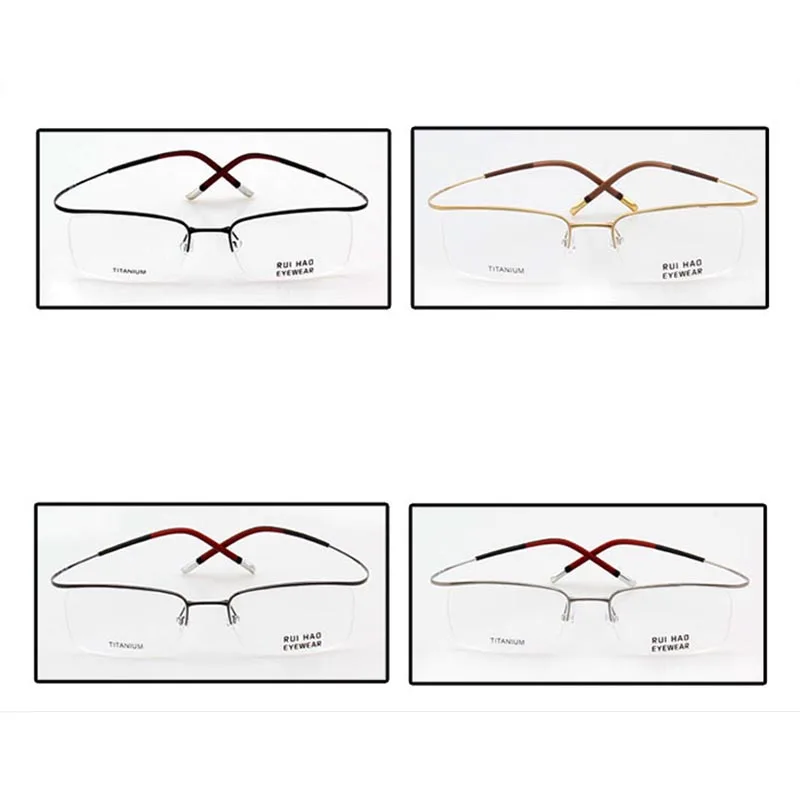 Unisex Pure Titanium Prescription Eyeglasses Customizable High Elasticity Frame Fill Resin Lenses Personalized Spectacles