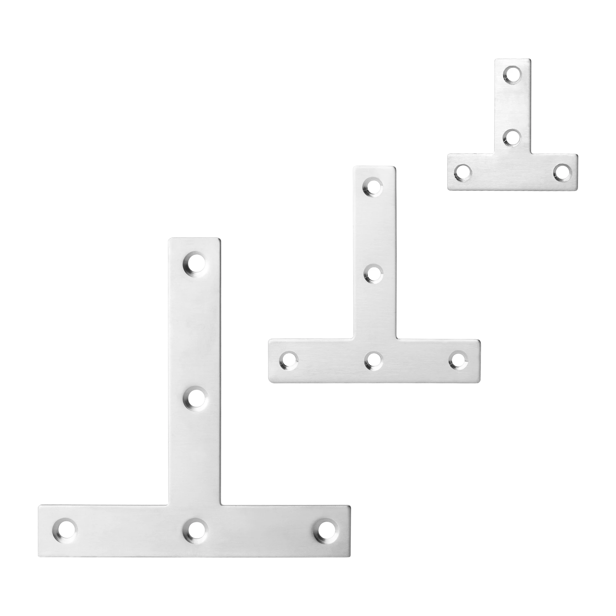 Stainless Steel T-Shap Straight Brace Brackets Mending Joining Plates Repair Fixing Heavy Duty Brackets