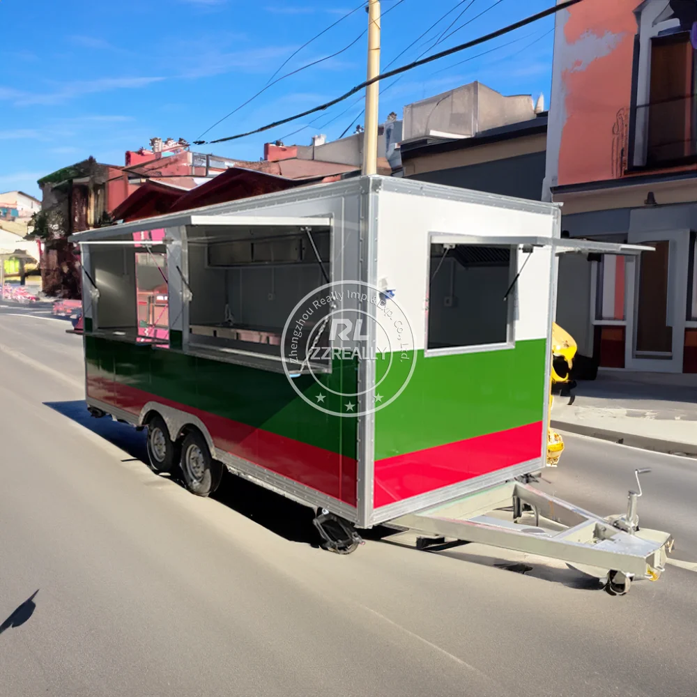 

Street Food Truck Mobile Coffee Shop Snack Pizza Kiosk With Cooking Equipment Fully Equipped Fast Food Trailer