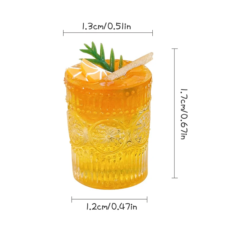1:12 인형의 집 미니어처 음료 컵, 오렌지 C 시나몬 차 음료 음식 음료 컵, 음료 장식 모델, 주방 장난감 장식 선물