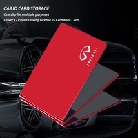 Car Driver'S License Cover Metal Key Card ID Bag For Infiniti G37 Q50 FX35 FX37 QX56 QX70 QX50 QX60 Q60 L Accessories 2024 2023