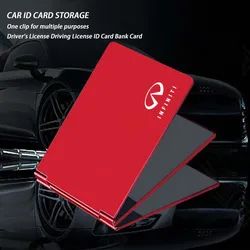 Car Driver'S License Cover Metal Key Card ID Bag For Infiniti G37 Q50 FX35 FX37 QX56 QX70 QX50 QX60 Q60 L Accessories 2024 2023