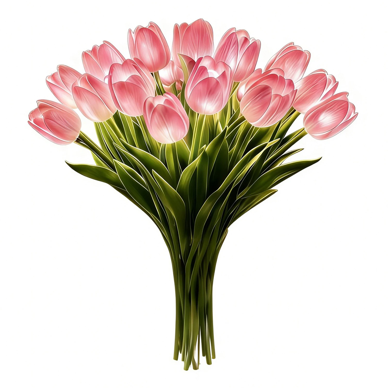 15Pcs Flower Shaped Ambient Lamp LED Luminous Bouquet Ornament Artificial Flowers Night Lamp for Bedroom Bedside Decor