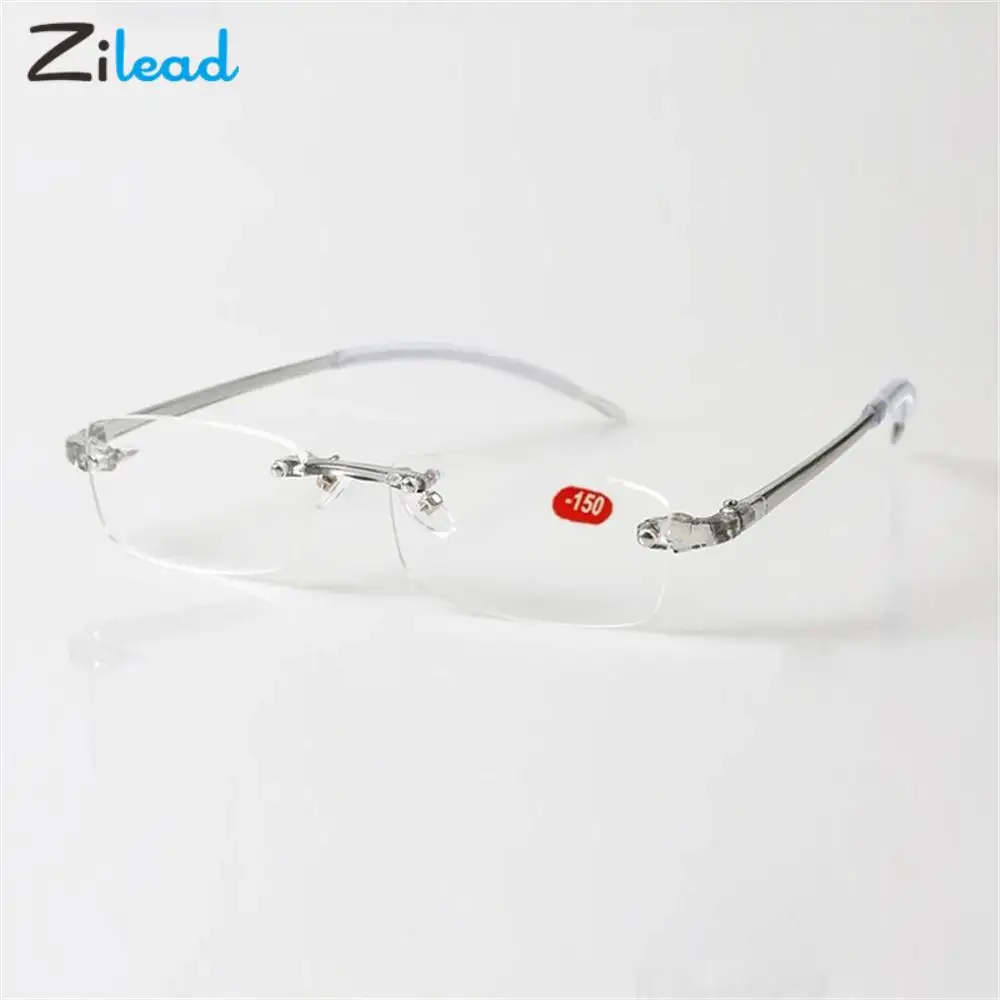 Zilead Ultralight Myopia Glasses Frameless Finished Shortsighted Glasses Men Businesses Nearsighted Eyewear Diopter -1.0 to -4.0