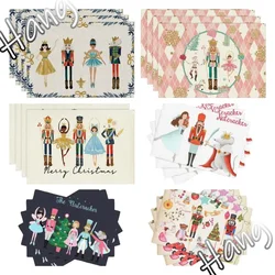 Christmas The Nutcracker Set of 4 Placemats Holiday Decor Table Mats Merry Christmas Winter Decorations 12x18 in For Party Home