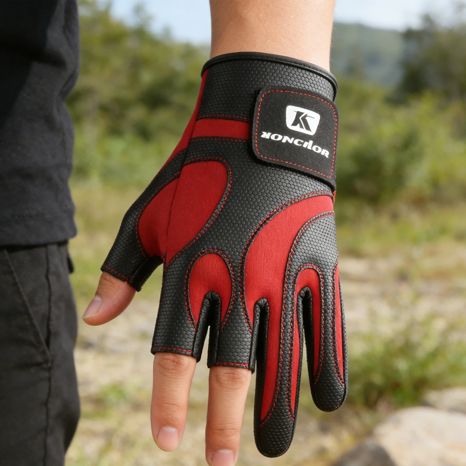 Jagdhandschuhe, taktische Ausrüstung, freiliegende Drei-Finger-Angelhandschuhe, rutschfeste Sport-Fahrradhandschuhe für Herren und Damen
