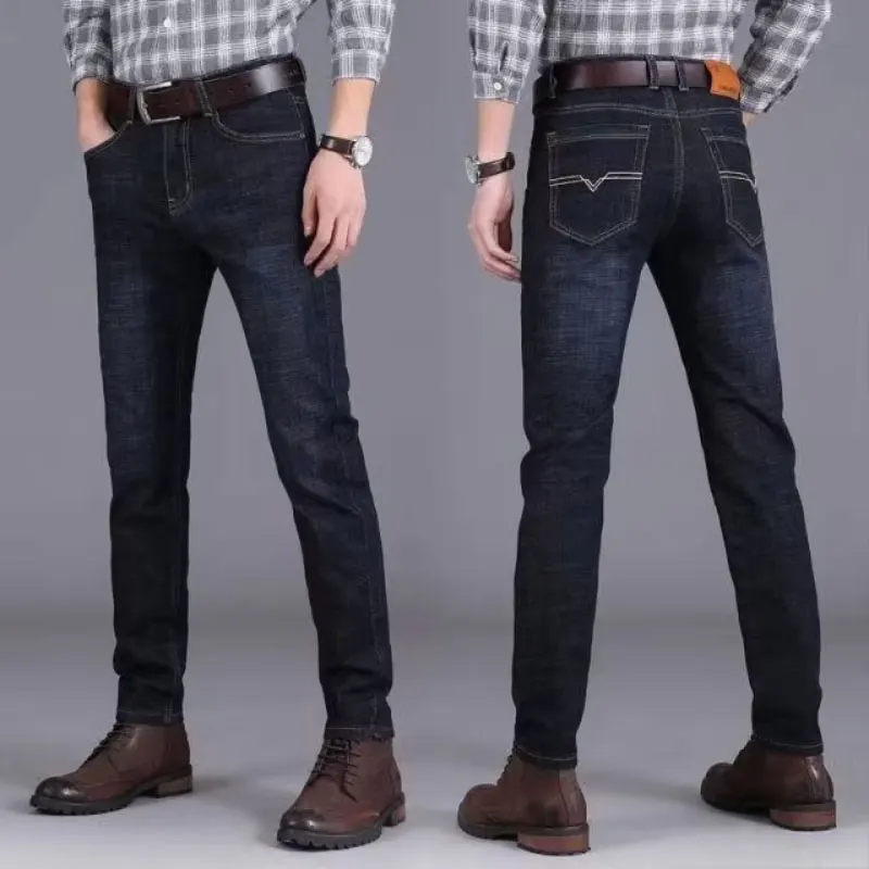 DistMurcia-Jean Slim en Denim pour Homme, Vêtement d\'Extérieur à Entrejambe Ouverte, Coupe Droite, à la Mode et Confortable