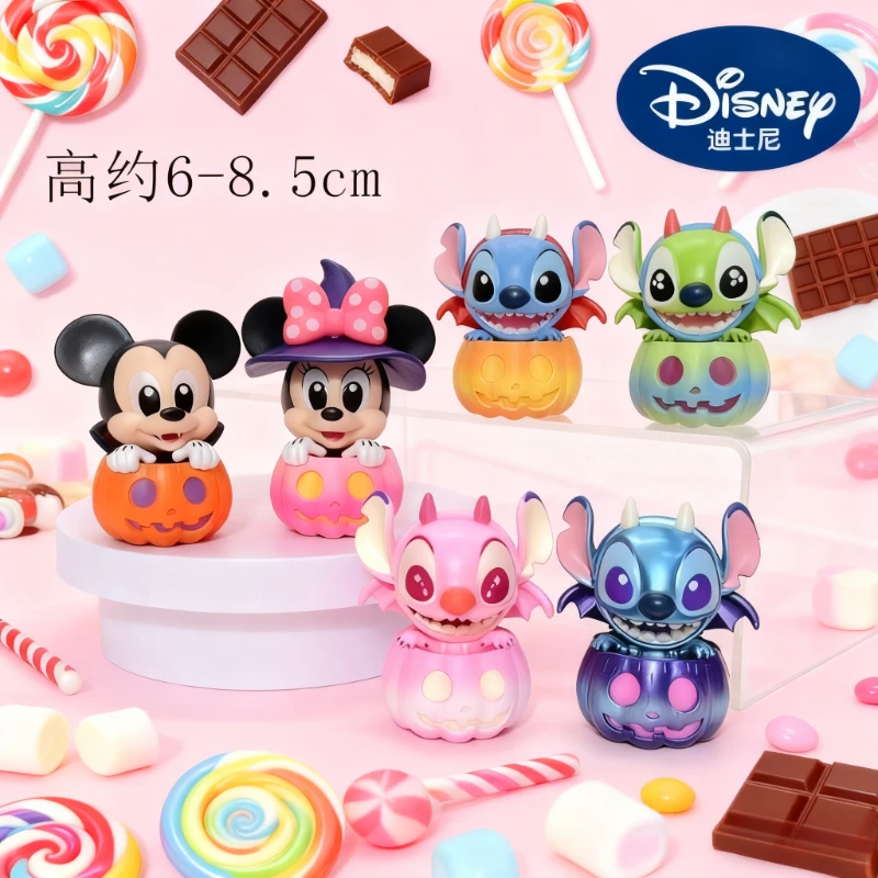 

2025 Disney Stitch слепая коробка Микки Маус и Стич друзья тыква серия фигурка Хэллоуин платье кукла украсить игрушку в подарок