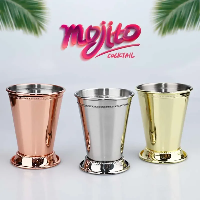 350ml Mint Julep Mug Stainless Steel Cocktail Mug Mixed Drinks Mug Martini Mojito Drink Bar Party Beer Mugs Julep Wine Glass