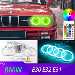 High Quality 16-Color Ultra Bright RGB Cotton LED Angel Eye Rings Daytime Light for BMW E30 E32 E31 Car Accessories