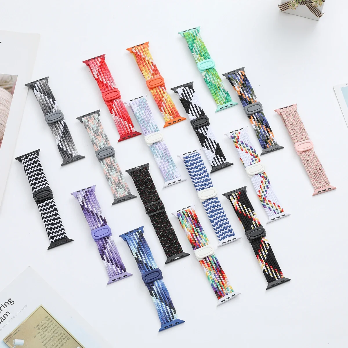 Nylon Strap for Apple Watch Ultra 2 49mm 46mm 41mm 45mm 42mm 44mm Braided Elastics Loop Band for IWatch Series 10 9 8 7 6 SE 5 4