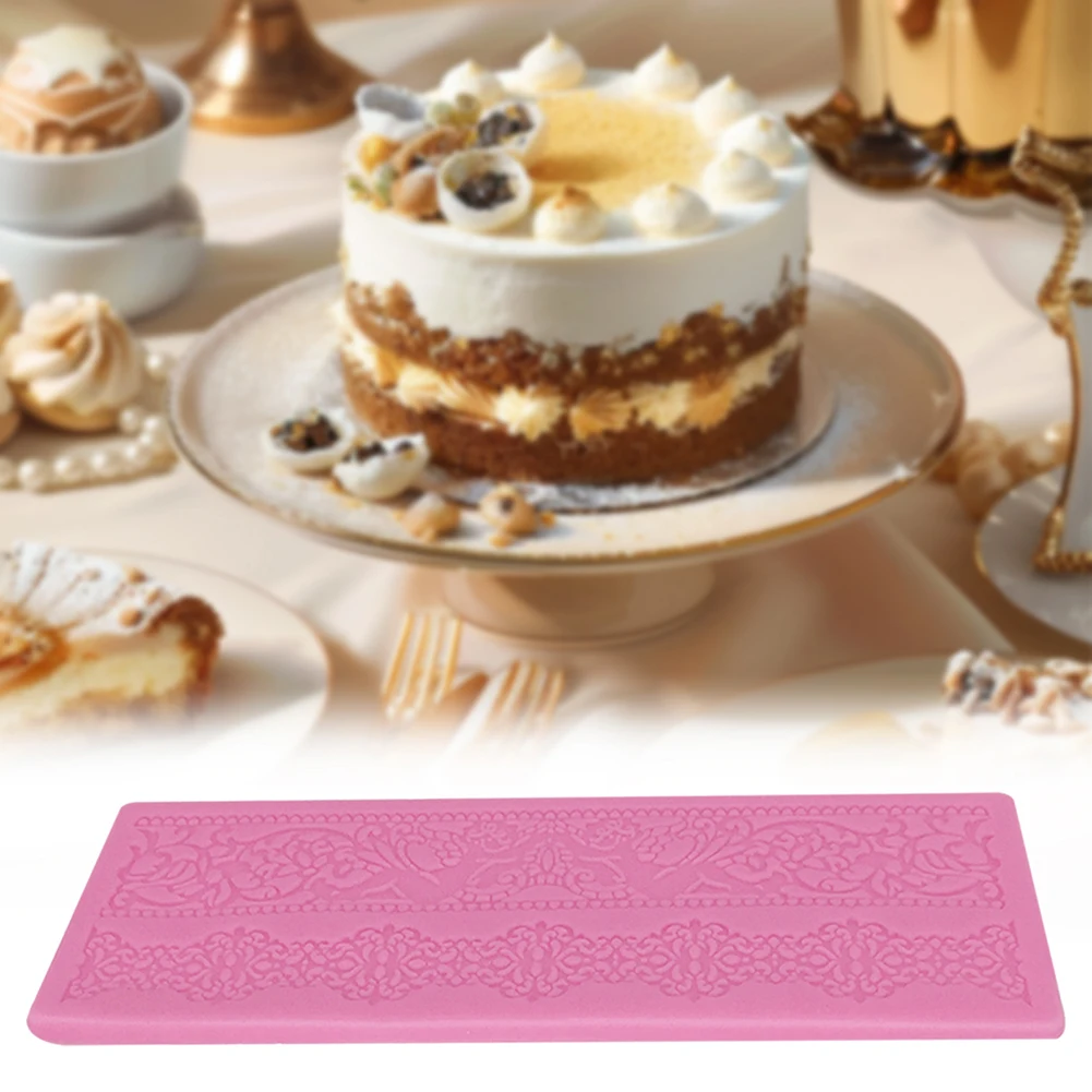 Flower Silicone Lace Mold,Cake Decoration Fondant Sugarcraft Gumpaste Mould Border,Multi-Purpose Cake Sculpting Modeling Tools