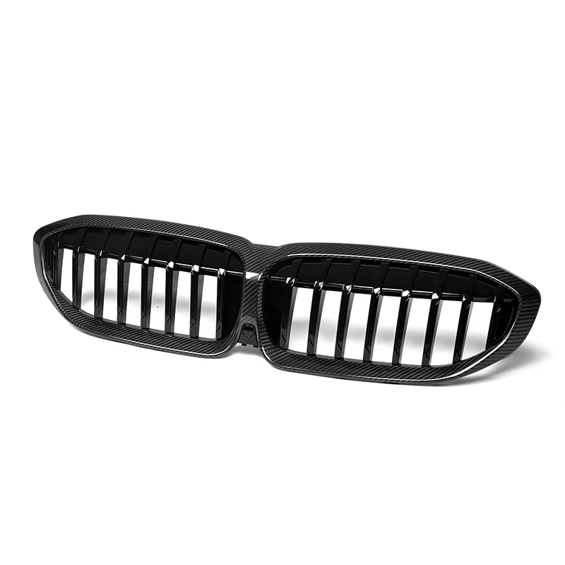 

Dry Carbon Fiber for 3 Series G20 G21 320i 335i 340i 2019+ Double Slats Front Bumper Kidney Center Grille Grill Mesh