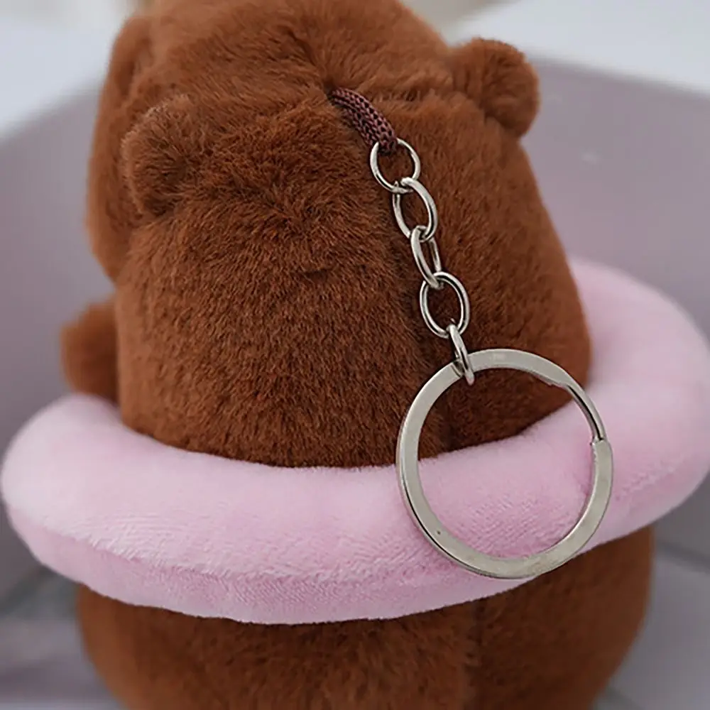 Swimming Ring Capybara Plush Capybara Keychain Stuffed Animals Cute Toy Capybara Bag Pendant Headgear Capybara Doll