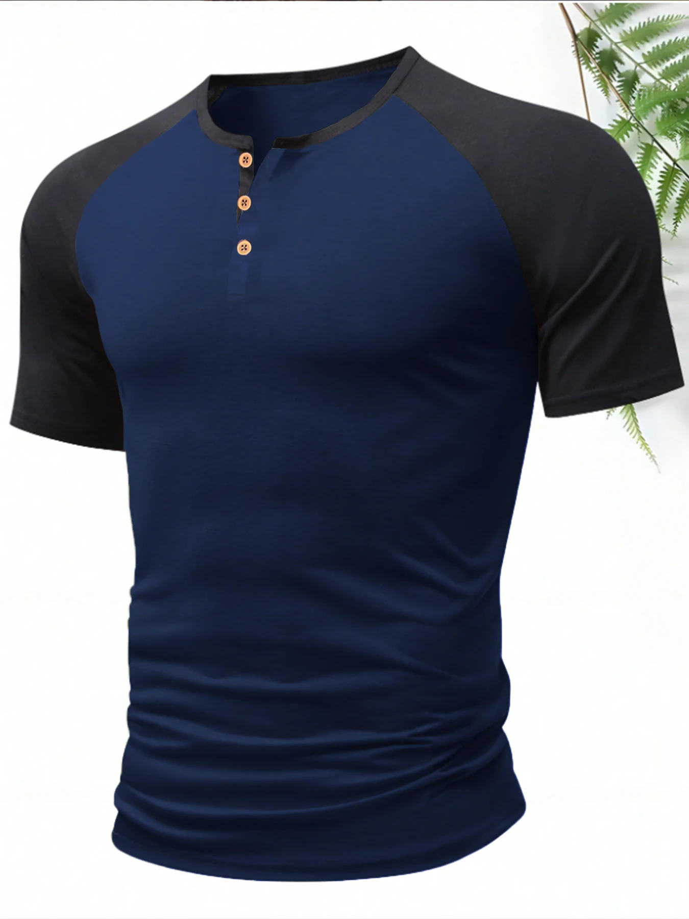 Men's Fashion Henley T-Shirt Summer Loose Crew Neck Short Sleeve Casual Street Tops Men Daily Comfortable T-Shirt Tops