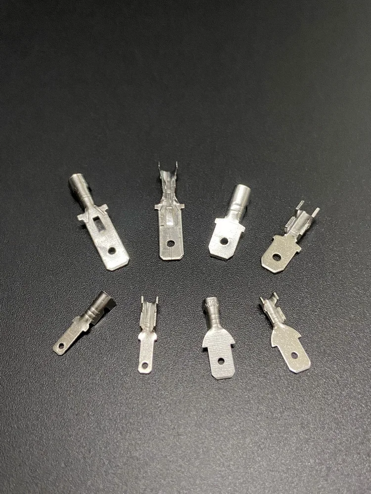 Terminal Block Brass Tin Plated Material Width 2.8 4.8 6.3 mm Connector Piece Cold Pressed  Welding Wire Insert Crimping