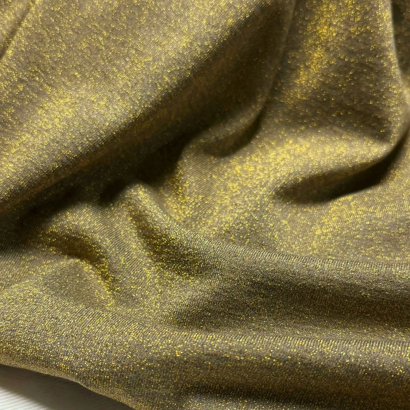 قماش صوف نقي محبوك بلمعة ذهبية - مراجعة Sewing وسعره