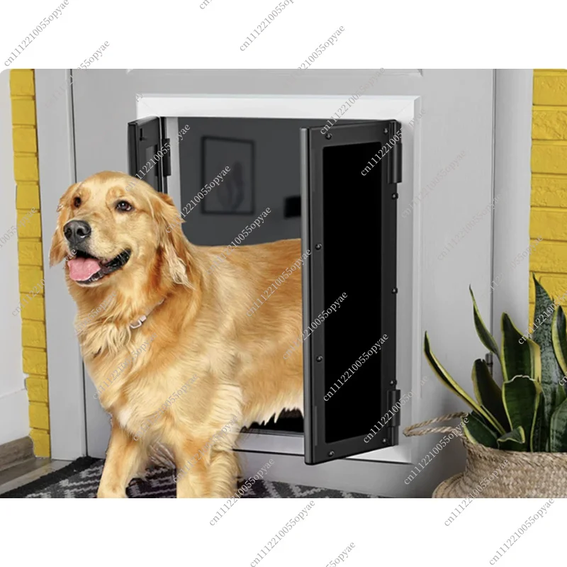 Heavy Duty Aluminum Pet Door with Flap, Large Dog Door Energy Efficient for Exterior Wall Installation Indoor Outdoor Use