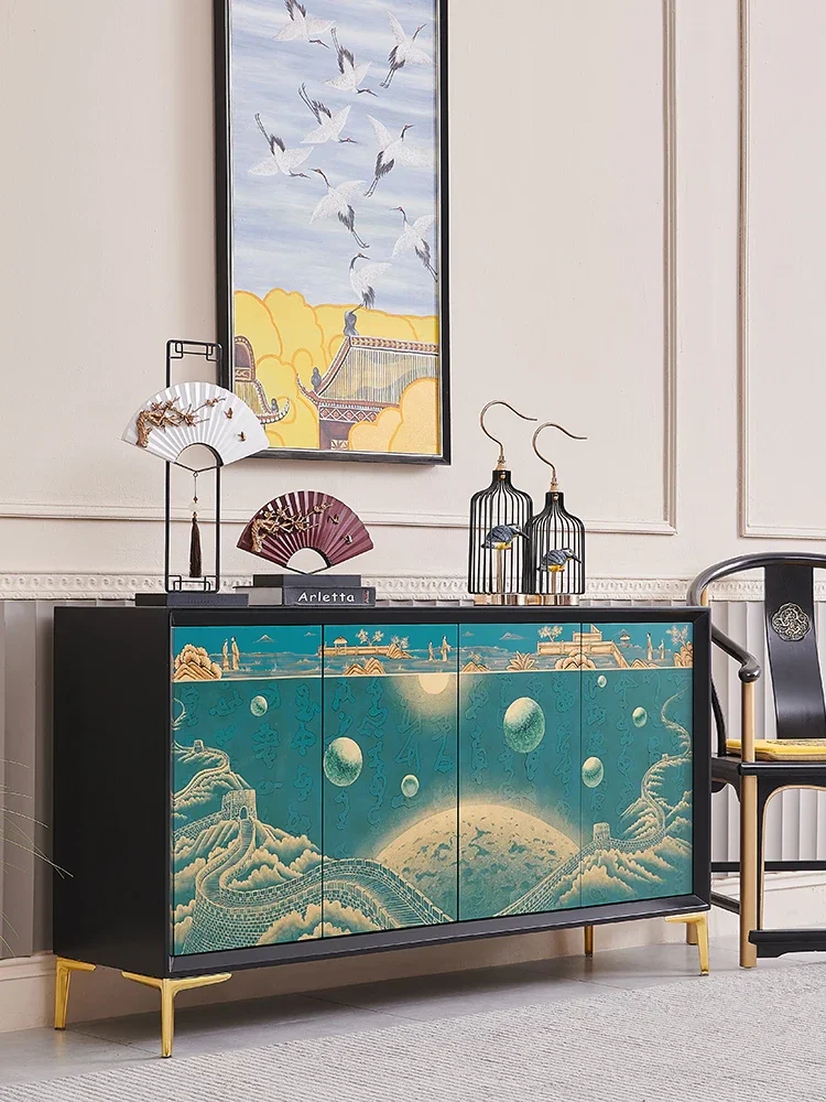 

Синий окрашенный шкаф для гостиной, прихожей, прихожей, гостиницы, клуба, чайного дома, шкаф для сувениров