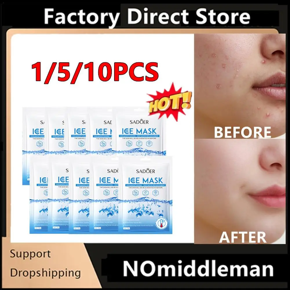 1/5/10pcs Ice Masks For Face Deep Hydrating Moisturizing Brightening Firming Face Mask Sheet Facial Masks Beauty Skin Care