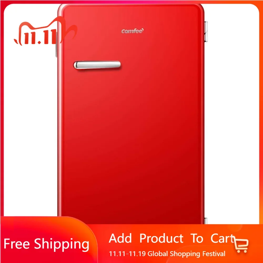 

Mini Fridge,3.3 cu. ft. Retro Refrigerator, Small Fridge for Office/Bedroom/Dorm/Garage with Adjustable Legs, Small Refrigerator