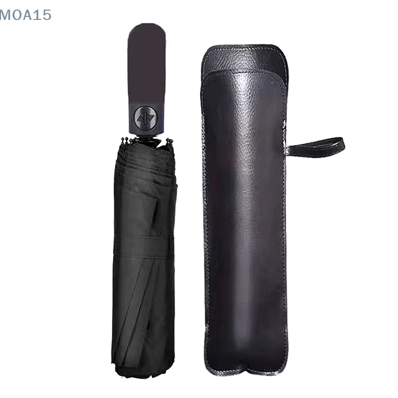 Black PU Leather Umbrella Cover Case Portable Waterproof Umbrella Storage Pocket Water Absorbent Umbrella Bag Ultrafine