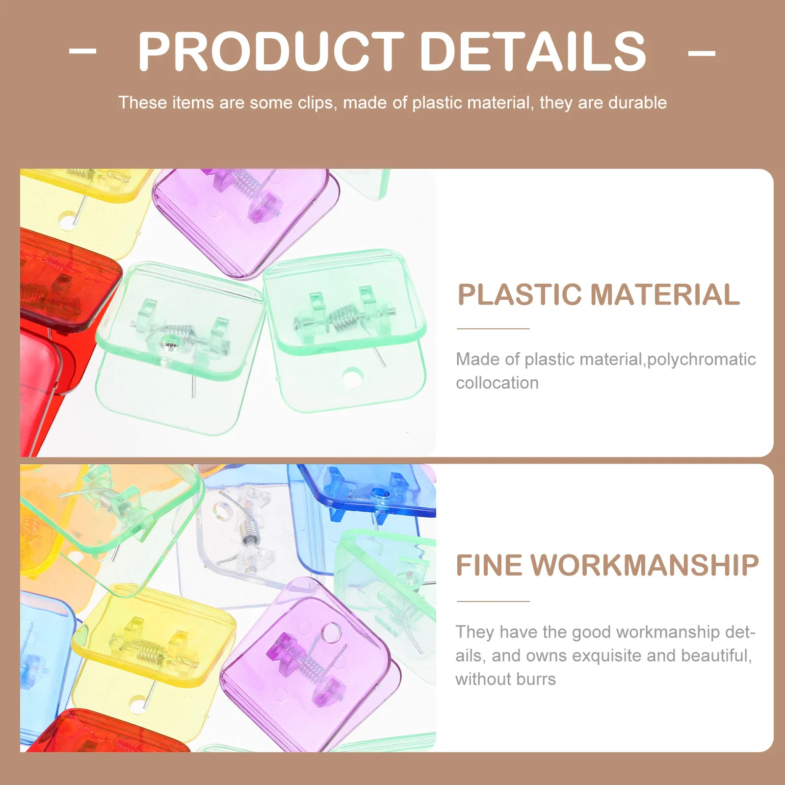 

24pcs Multifunctional Stationery Clips Plastic Clamps For Office Home School Use Paper Binder Household Organization