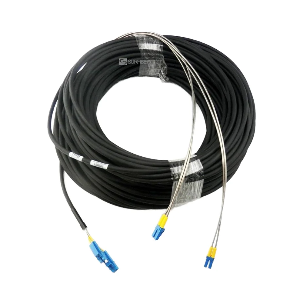 Cable de Conexión para Exteriores Impermeable de 4 Fibras LC LC Blindado de 2 Núcleos, 7.0mm, Equipo de Fibra Óptica Blindado de 2 Núcleos