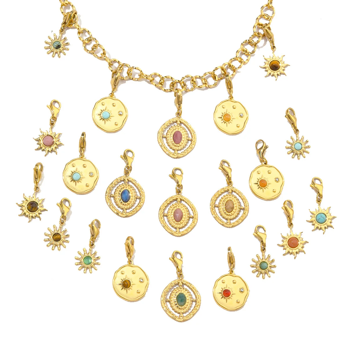 

3pcs/Lot Stainless Steel Sun Lobster Charms Clip on Pendants for DIY Jewelry Making Necklace Bracelet Accessory