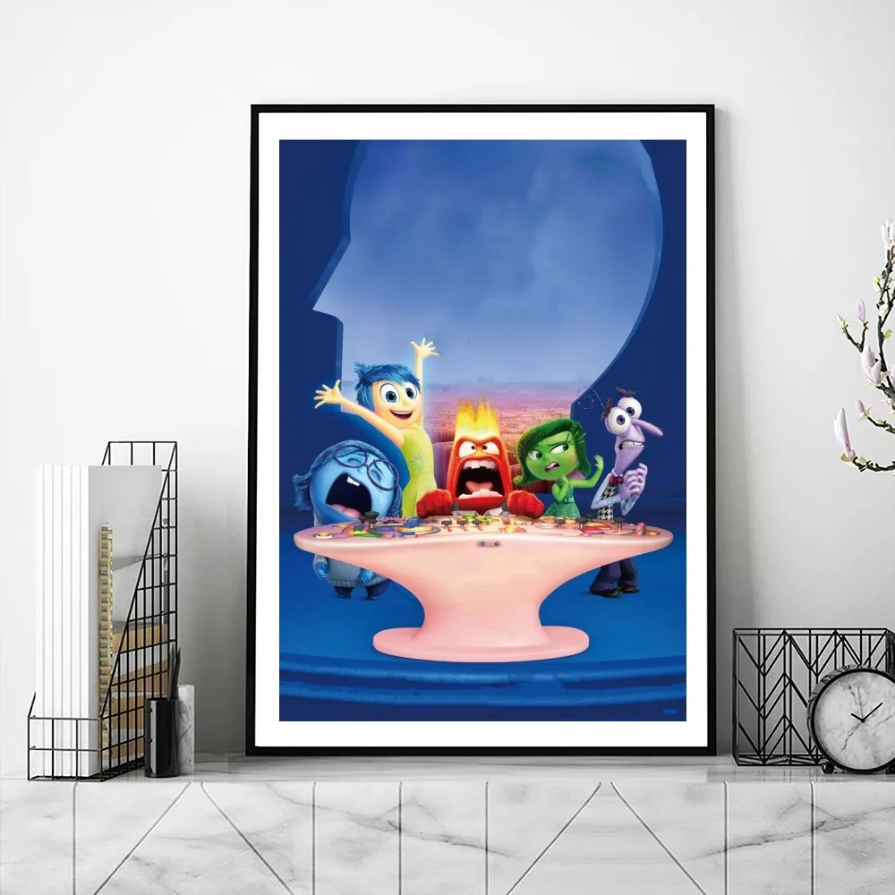 MINISO Inside Out 2 Movie Poster Gallery Prints Self Adhesive Home Decor Decoration Wall Decals Living Room Sticker