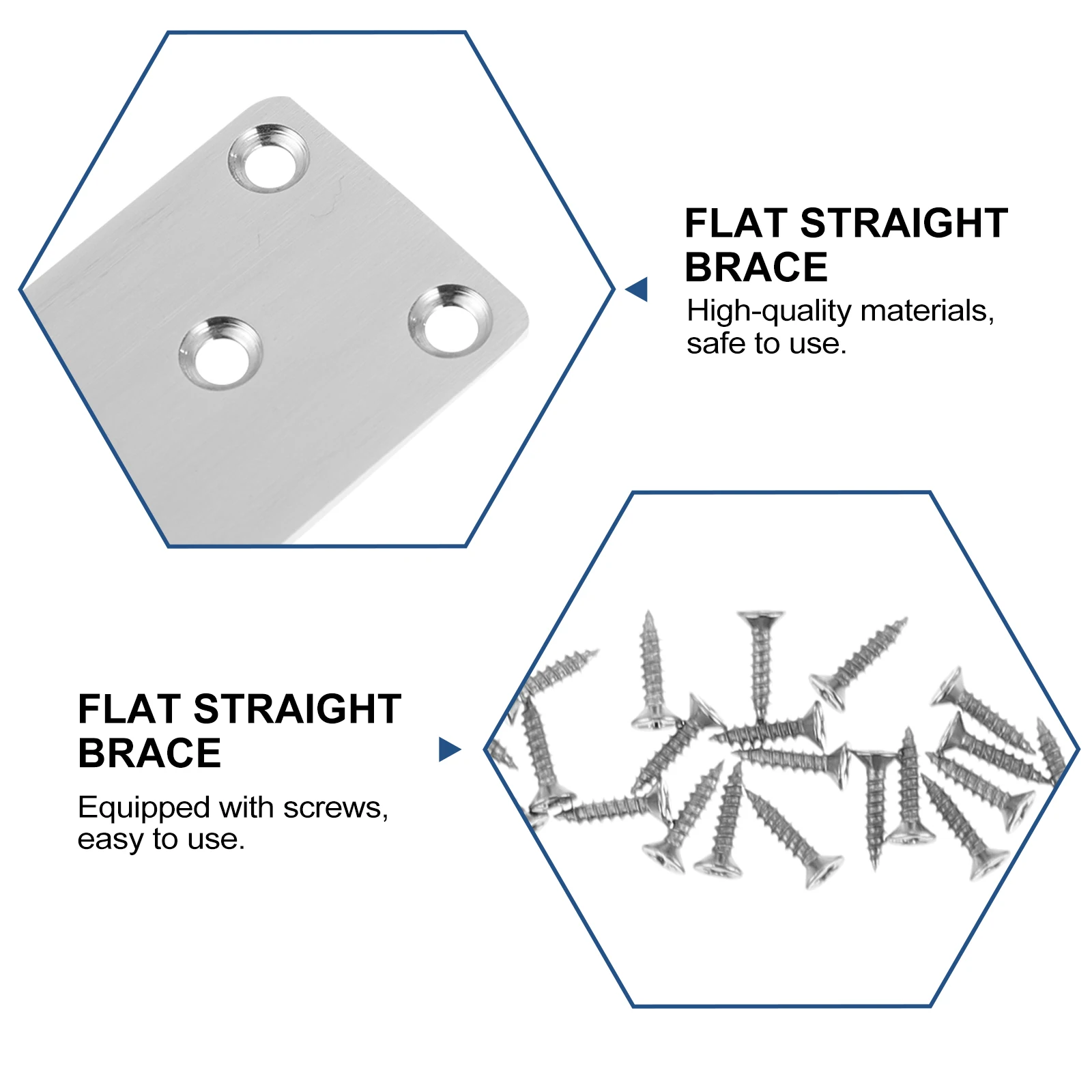

4 pcs Stainless Steel Corner Heavy Duty Fixing Bracket Connector Repair Plates For Furniture Corner Shelf Bracket Mending Plate